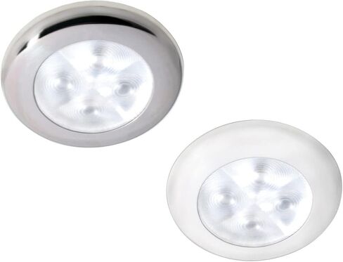 Hella Marine Slim Line LED 'Enhanced Brightness' Round Courtesy Lamp - White LED - Stainless Steel Bezel - 12V in Saudi Arabia