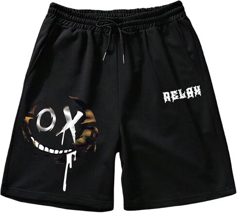 Men's Y2K Shorts Letter Graphic Drawstring Waist Athletic Workout Track Shorts in Saudi Arabia