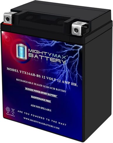 Mighty Max Battery YTX14AH-BS 12V 12AH BUTTARY استبدال 0745-045 PowerSport in Saudi Arabia