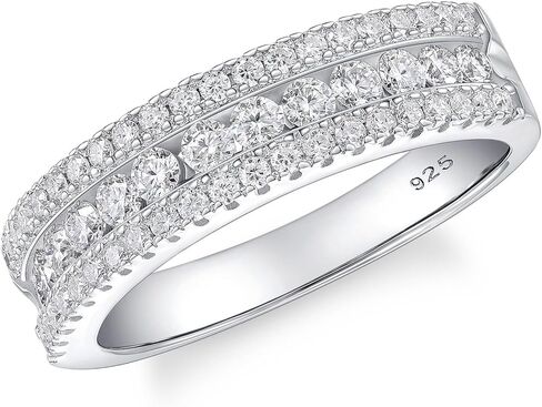 حلقات الأبدية مويسانيت للنساء D Color VVS1 خاتم الخطوبة 925 STERLING SIZ 5-10 in Saudi Arabia