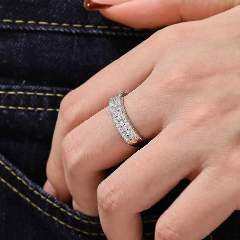 حلقات الأبدية مويسانيت للنساء D Color VVS1 خاتم الخطوبة 925 STERLING SIZ 5-10 in Saudi Arabia
