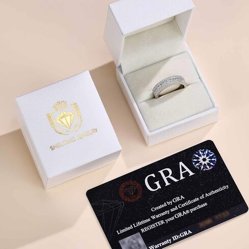 حلقات الأبدية مويسانيت للنساء D Color VVS1 خاتم الخطوبة 925 STERLING SIZ 5-10 in Saudi Arabia