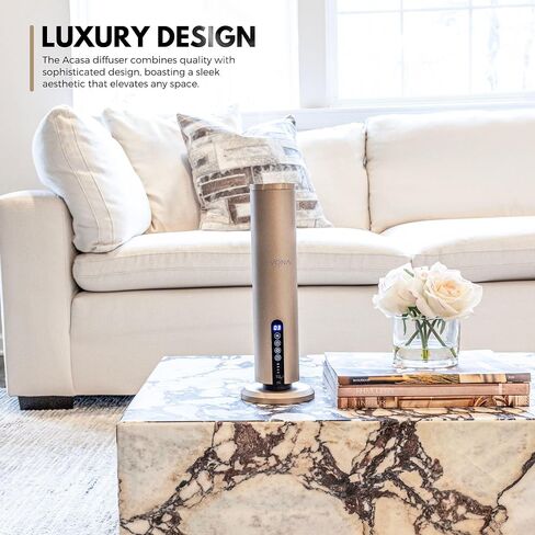 Levona Scent Essential Oil Diffuser - Cold Air Diffuser, Waterless Plug-in Aroma with Night Light, App Controlled - for Home, Office & Hotel - Covers 1000 sq ft - Acasa 1000, Gold (Oil Not Included) in Saudi Arabia