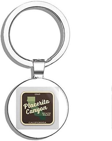 Placerita Canyon State Park Sticker استكشاف Wanderlust Camping كاليفورنيا مزدوجة الجوانب المقاوم للصدأ مفتاح سلسلة مفاتيح السلسلة الرئيسية in Kuwait