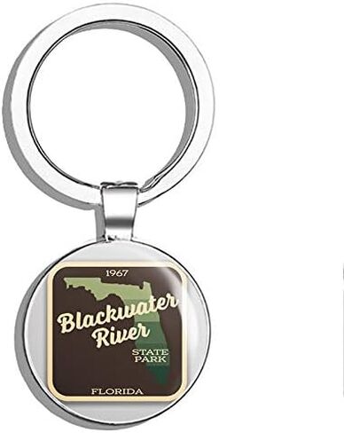 Blackwater River State Park Sticker استكشاف Wanderlust Camping Florida مزدوج الجوانب المقاوم للصدأ مفتاح سلسلة مفاتيح السلسلة الرئيسية in Kuwait