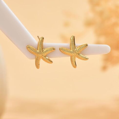 أقراط مسمار للنساء 18K الذهب المطلي بالزركونيا مكعبات Quarings Star Star Star Shell Starffish Butterfly Sun Stamen Studring الحد الأدنى in Kuwait
