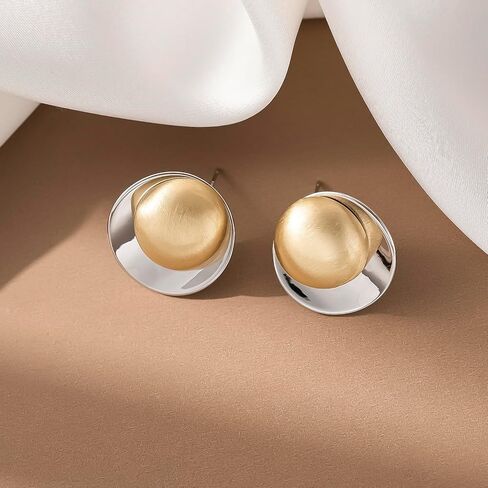 أقراط مسمار هندسية للنساء ، وأقراط سميكة من النحاس النحاس المصنوعة من النحاس المعدني خفيفة الوزن in Kuwait