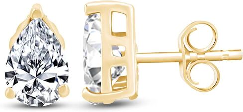 Pear Shape Stud Earrings In 14K Yellow Gold Over Sterling Silver (1.5 Ct) in Saudi Arabia