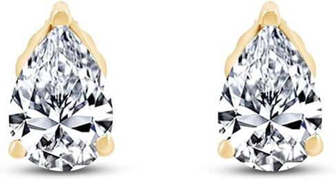 Pear Shape Stud Earrings In 14K Yellow Gold Over Sterling Silver (1.5 Ct) in Saudi Arabia