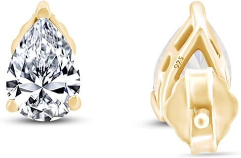 Pear Shape Stud Earrings In 14K Yellow Gold Over Sterling Silver (1.5 Ct) in Saudi Arabia