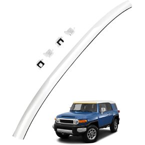 Top Windshield Molding, White, Front Upper Outside, Compatible with Toyota FJ Cruiser 2007-2014 | Replace# 75503-35061-A0 755033501 Windshield Reveal Moulding Trim, Outer Pillar Panel, w/Side Clips in Saudi Arabia