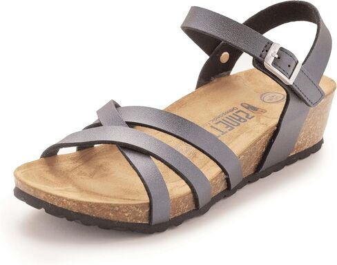 Zanetta Cuenca Orthopedic Cork Wedge Wedge for Women - Pressure Relating Cutheded Foots ، ودعم القوس لصحة القدم وشرائح مسجلة من جلد الغزال الممتازة in Kuwait