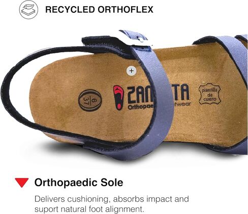 Zanetta Cuenca Orthopedic Cork Wedge Wedge for Women - Pressure Relating Cutheded Foots ، ودعم القوس لصحة القدم وشرائح مسجلة من جلد الغزال الممتازة in Kuwait