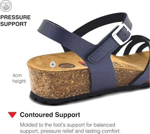 Zanetta Cuenca Orthopedic Cork Wedge Wedge for Women - Pressure Relating Cutheded Foots ، ودعم القوس لصحة القدم وشرائح مسجلة من جلد الغزال الممتازة in Kuwait