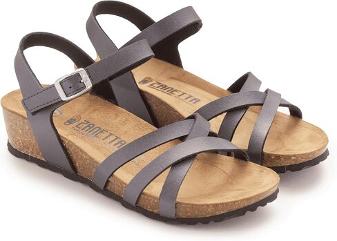 Zanetta Cuenca Orthopedic Cork Wedge Wedge for Women - Pressure Relating Cutheded Foots ، ودعم القوس لصحة القدم وشرائح مسجلة من جلد الغزال الممتازة in Kuwait