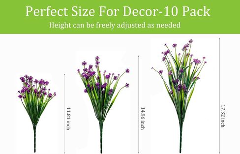 Plastic Artificial Flowers 10 Bundles Outdoor Artificial Fake Flowers Faux Plastic Shrubs Plants No Fade for Outdoor Porch Farmhouse White in Saudi Arabia