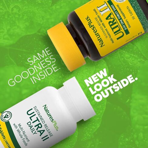 Natures Plus Ultra II Daily - 180 قرصًا، عبوة من 2 - مكملات غذائية كاملة من الفيتامينات والمعادن - إصدار مستدام - نباتي - 360 وجبة إجمالية in Kuwait
