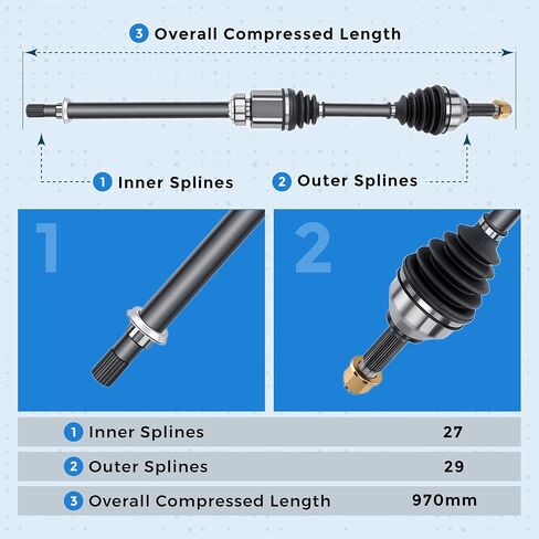 Front RIGHT Passenger Side CV Axle Drive Shaft Assembly for 2008-2013 Nissan Rogue AWD in Saudi Arabia