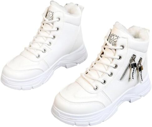Women's Winter Warm Plush-Lined Snow Boots - Non-Slip, Thick Sole for Height Increase, Comfortable Side Zipper Ankle Booties in Saudi Arabia