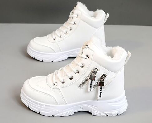 Women's Winter Warm Plush-Lined Snow Boots - Non-Slip, Thick Sole for Height Increase, Comfortable Side Zipper Ankle Booties in Saudi Arabia