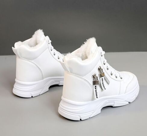 Women's Winter Warm Plush-Lined Snow Boots - Non-Slip, Thick Sole for Height Increase, Comfortable Side Zipper Ankle Booties in Saudi Arabia