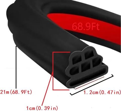 Car Door Seal Strip ，68.9Ft Weather Stripping Self Adhesive Thickened Rubber，3 Layer Pyramid Structure Reduce Noise and Water-Leaking ，Universal Accessories for Most Car,Truck,SUV，Pickup，Rv in Saudi Arabia