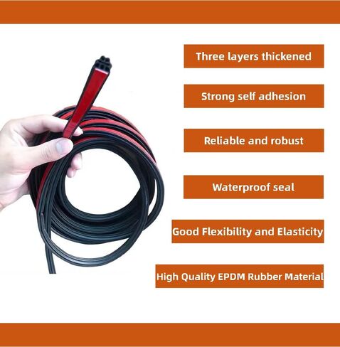 Car Door Seal Strip ，68.9Ft Weather Stripping Self Adhesive Thickened Rubber，3 Layer Pyramid Structure Reduce Noise and Water-Leaking ，Universal Accessories for Most Car,Truck,SUV，Pickup，Rv in Saudi Arabia