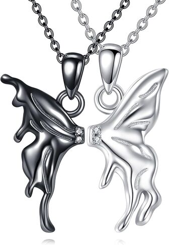 TIGER RIDER Cherry Heart/Fox 925 Sterling Silver Friendship Necklace for Women Friend Sister Cute Jewelry Gift Birthday Christmas in Kuwait