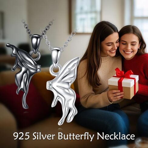 TIGER RIDER Cherry Heart/Fox 925 Sterling Silver Friendship Necklace for Women Friend Sister Cute Jewelry Gift Birthday Christmas in Kuwait