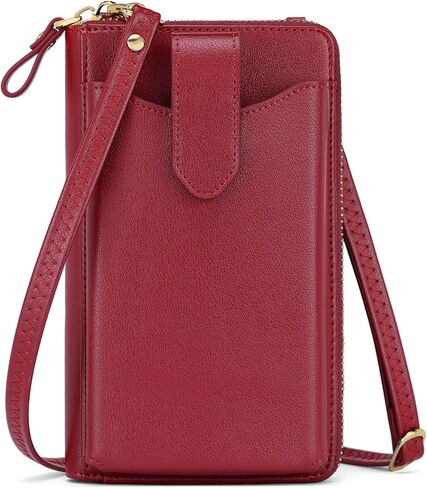 محفوظات Ronsin Small Crossbody المحفظة للنساء RFID حظر محفظة الهاتف الخليوي حقيبة هدية على الهاتف النباتي. in Kuwait
