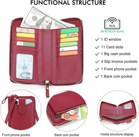 محفوظات Ronsin Small Crossbody المحفظة للنساء RFID حظر محفظة الهاتف الخليوي حقيبة هدية على الهاتف النباتي. in Kuwait