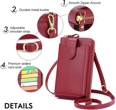 محفوظات Ronsin Small Crossbody المحفظة للنساء RFID حظر محفظة الهاتف الخليوي حقيبة هدية على الهاتف النباتي. in Kuwait