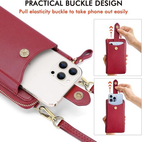 محفوظات Ronsin Small Crossbody المحفظة للنساء RFID حظر محفظة الهاتف الخليوي حقيبة هدية على الهاتف النباتي. in Kuwait