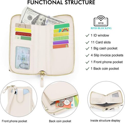 RONSIN Small Crossbody Wallet Purses for Women RFID Blocking Cell Phone Purse Vegan Leather Phone Bag Travel Handbag in Kuwait