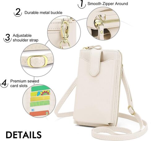 RONSIN Small Crossbody Wallet Purses for Women RFID Blocking Cell Phone Purse Vegan Leather Phone Bag Travel Handbag in Kuwait