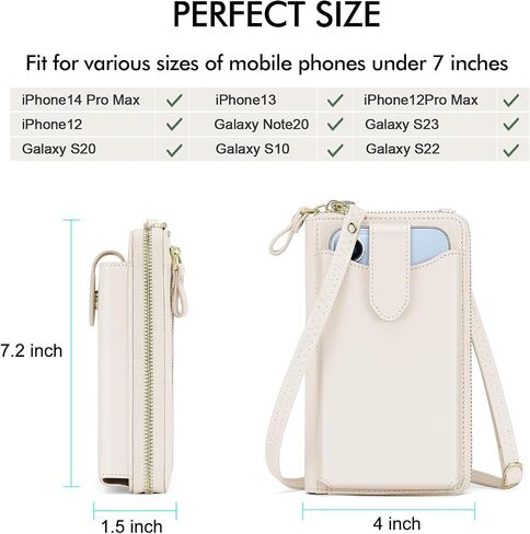 RONSIN Small Crossbody Wallet Purses for Women RFID Blocking Cell Phone Purse Vegan Leather Phone Bag Travel Handbag in Kuwait