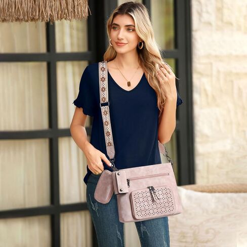 محفظة Crossbody للنساء ، أكياس كروس متوسطة ، وحقيبة جيب متعددة الجيب ، ومسحات الكتف الجلدية بوريس. in Kuwait
