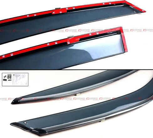 jdm VIP Style Smoke Tinted Window Window Guard W/Clips و Chrome Trim متوافق مع 2015-2020 Acura TLX in Saudi Arabia