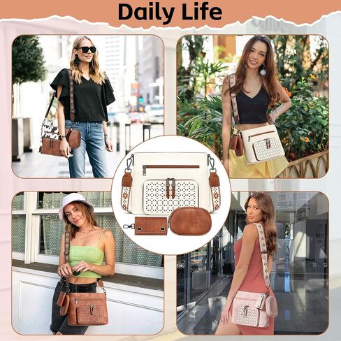 محفظة Crossbody للنساء ، أكياس كروس متوسطة ، وحقيبة جيب متعددة الجيب ، ومسحات الكتف الجلدية بوريس. in Kuwait