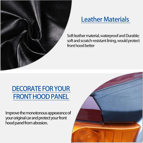Front Hood Shields Cover Compatible with Toyota FJ Cruiser 2007-2021, Car Hood Protector Bra Leather Front Hood Half Cover Protector Accessories in Saudi Arabia