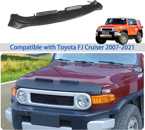 Front Hood Shields Cover Compatible with Toyota FJ Cruiser 2007-2021, Car Hood Protector Bra Leather Front Hood Half Cover Protector Accessories in Saudi Arabia