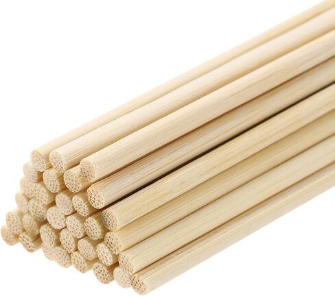 PATIKIL 120 Pcs Wooden Dowel Rods, 15/64 x 8 Inch Round Unfinished Wood Sticks, Precut Natural Bamboo Sticks for DIY Crafting, Hardwood Craft Dowel Rods, Cake Dowels, Natural Color in Saudi Arabia