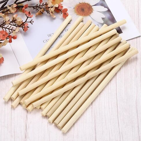 PATIKIL 120 Pcs Wooden Dowel Rods, 15/64 x 8 Inch Round Unfinished Wood Sticks, Precut Natural Bamboo Sticks for DIY Crafting, Hardwood Craft Dowel Rods, Cake Dowels, Natural Color in Saudi Arabia