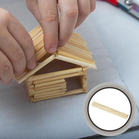 PATIKIL 120 Pcs Wooden Dowel Rods, 15/64 x 8 Inch Round Unfinished Wood Sticks, Precut Natural Bamboo Sticks for DIY Crafting, Hardwood Craft Dowel Rods, Cake Dowels, Natural Color in Saudi Arabia