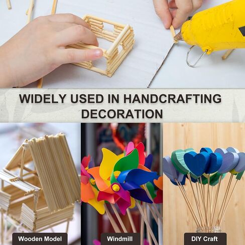 PATIKIL 120 Pcs Wooden Dowel Rods, 15/64 x 8 Inch Round Unfinished Wood Sticks, Precut Natural Bamboo Sticks for DIY Crafting, Hardwood Craft Dowel Rods, Cake Dowels, Natural Color in Saudi Arabia