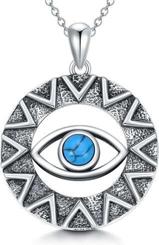 PELOVNY Evil Eye Crystal Necklace 925 Sterling Silver Nazar Eye Protection Necklace Evil Eye Amulet Jewelry Gifts for Women in Kuwait