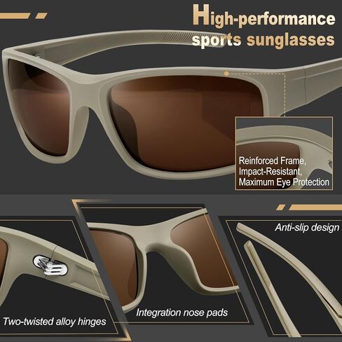 KANASTAL Sunglasses for Men Polarized Sunglasses UV400 Square Fashion Matte Frame Sun Glasses in Saudi Arabia