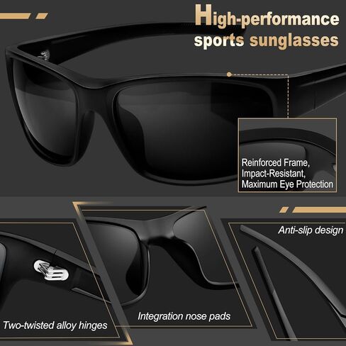 KANASTAL Sunglasses for Men Polarized Sunglasses UV400 Square Fashion Matte Frame Sun Glasses in Saudi Arabia