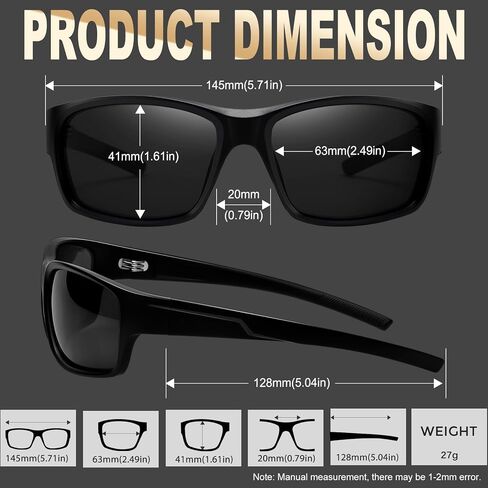 KANASTAL Sunglasses for Men Polarized Sunglasses UV400 Square Fashion Matte Frame Sun Glasses in Saudi Arabia