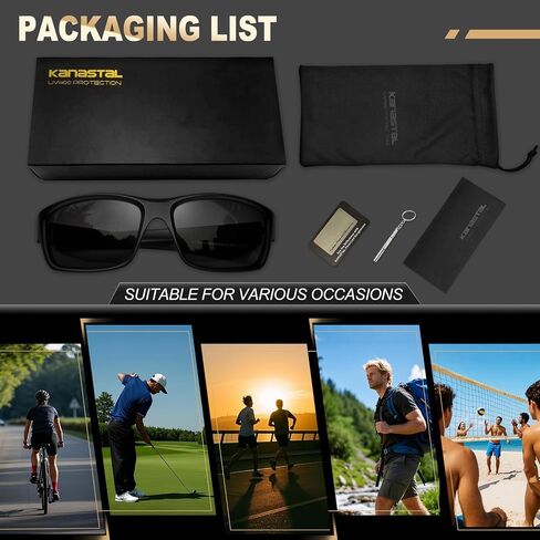 KANASTAL Sunglasses for Men Polarized Sunglasses UV400 Square Fashion Matte Frame Sun Glasses in Saudi Arabia